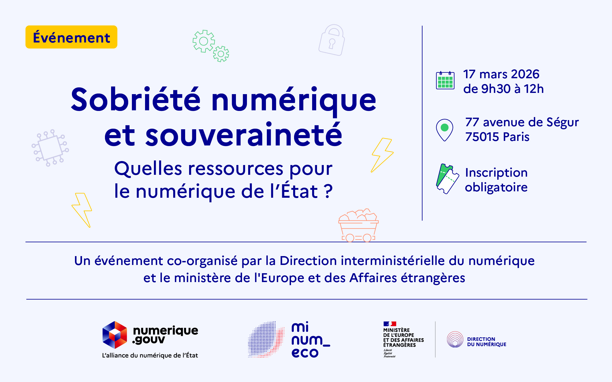 Invitation à la matinée d’échanges du 17 mars 2026 sur la sobriété et la souveraineté numérique